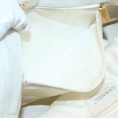 Chanel Vintage Timeless Chain Shoulder Bag Lambskin, WHITE, LEATHER, Tote bag