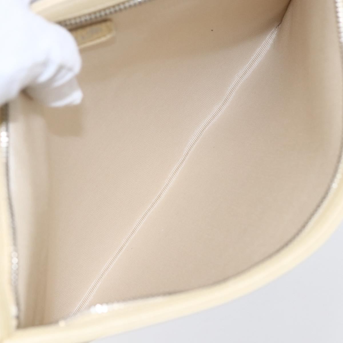 Chanel CC Pochette Quilted Caviar, BEIGE, LEATHER, Clutche & pouche