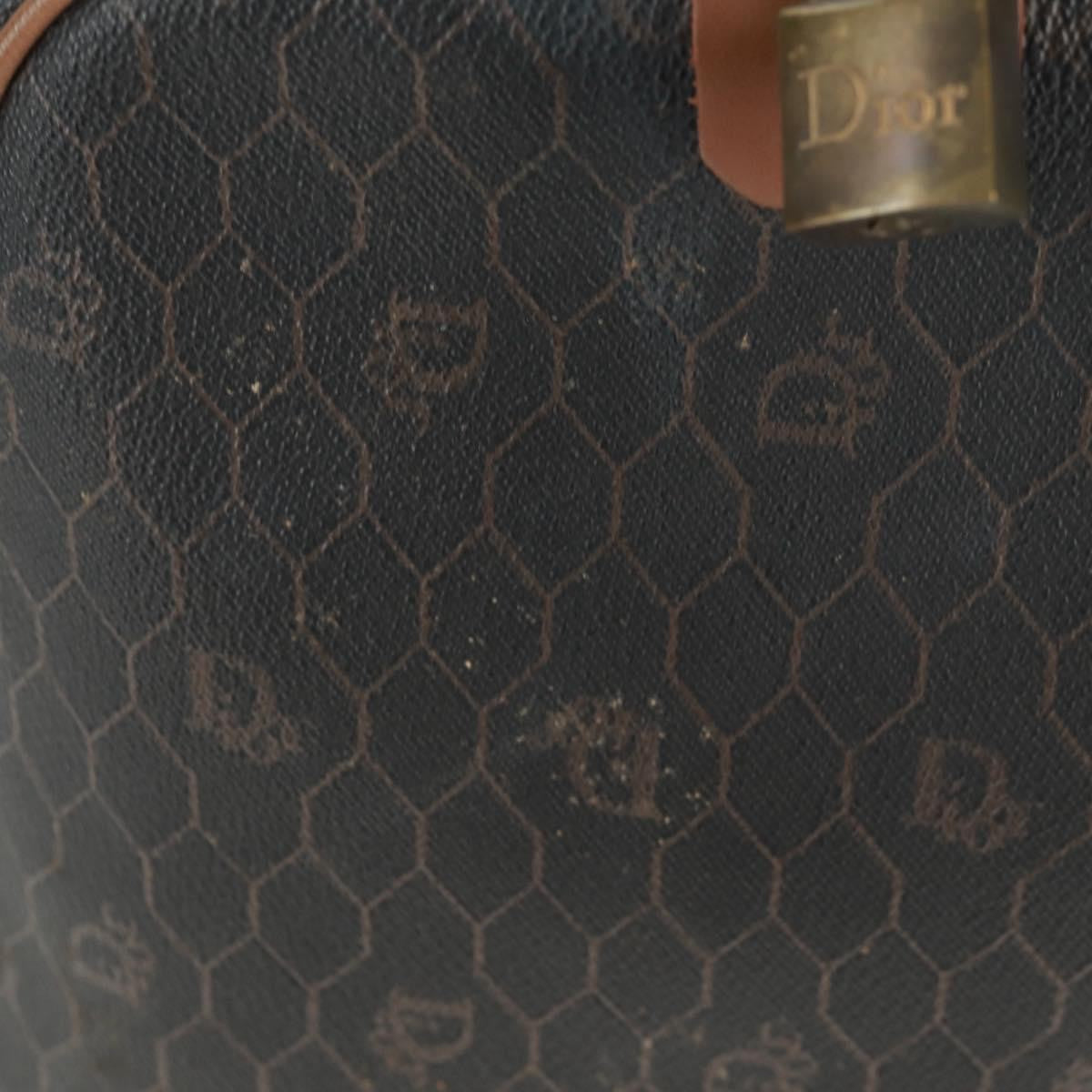 Christian Dior Vintage Honeycomb Boston bag Canvas and Leather, BLACK, CANVAS, Travel bag