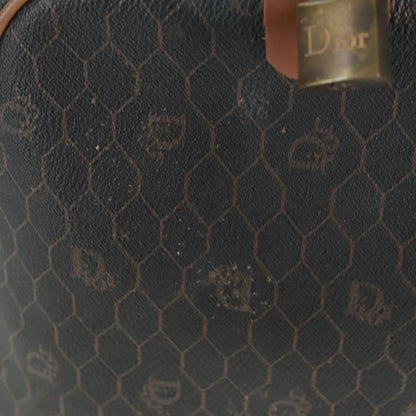 Christian Dior Vintage Honeycomb Boston bag Canvas and Leather, BLACK, CANVAS, Travel bag