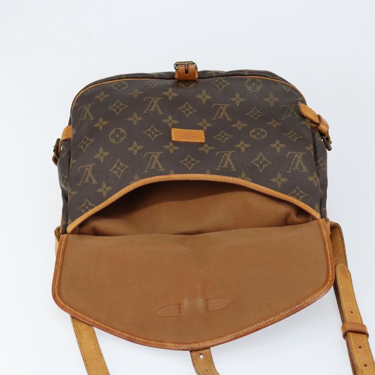 Louis Vuitton Saumur Handbag Monogram Canvas, BROWN, CANVAS, Shoulder bag