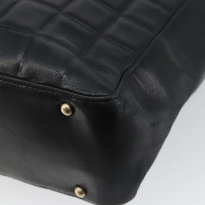 Chanel Chocolate Bar CC Tote Quilted Leather, BLACK, LEATHER, Tote bag