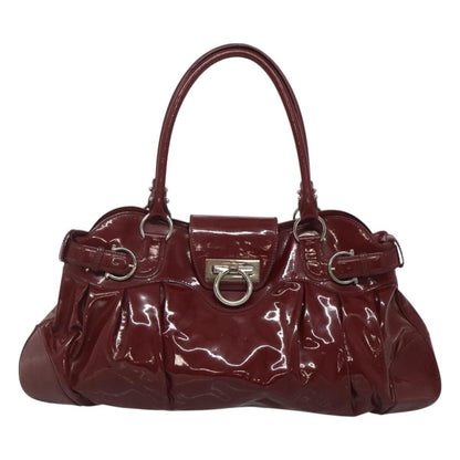 Salvatore Ferragamo Marisa Satchel Patent leather, BURGUNDY, PATENT_LEATHER, Tote bag