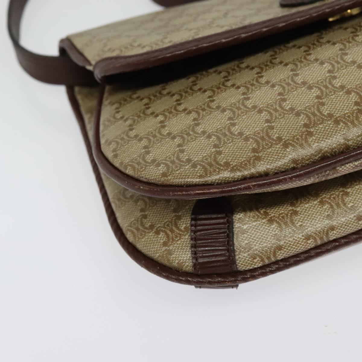 Celine Macadam Shoulder Bag PVC Leather, BEIGE, CANVAS, Shoulder bag