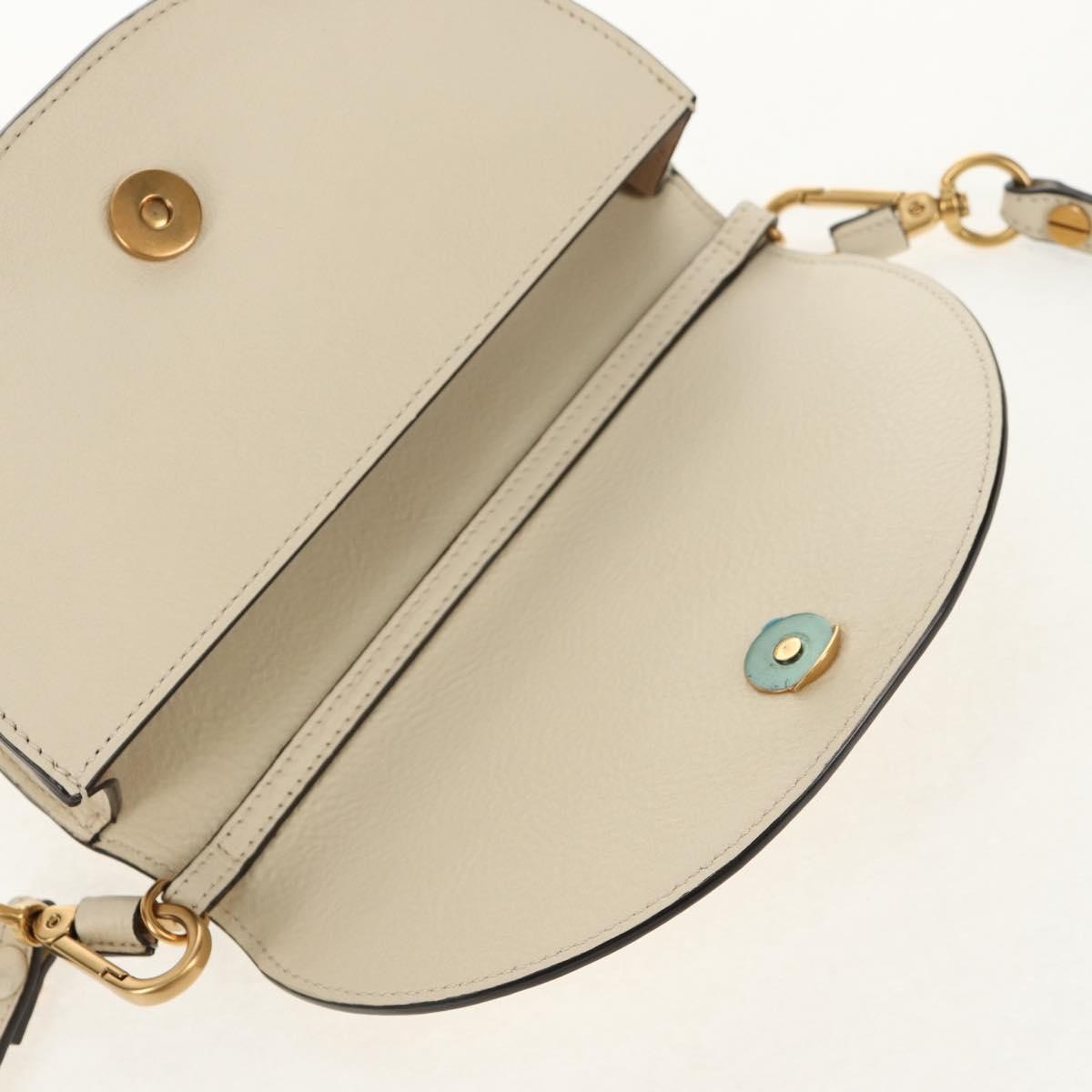 Chloe Nile Minaudière Leather, WHITE, LEATHER, Handbag