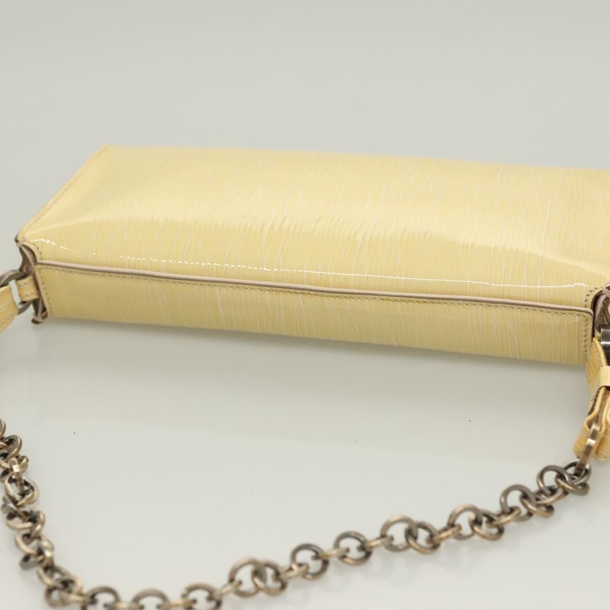 Salvatore Ferragamo Vala Shoulder Bag Patent Leather, YELLOW, PATENT_LEATHER, Shoulder bag