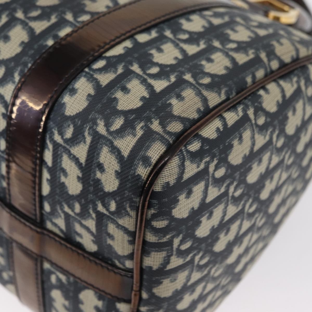 Christian Dior Vintage Trotter Boston Bag Diorissimo Canvas, NAVY, CANVAS, Handbag