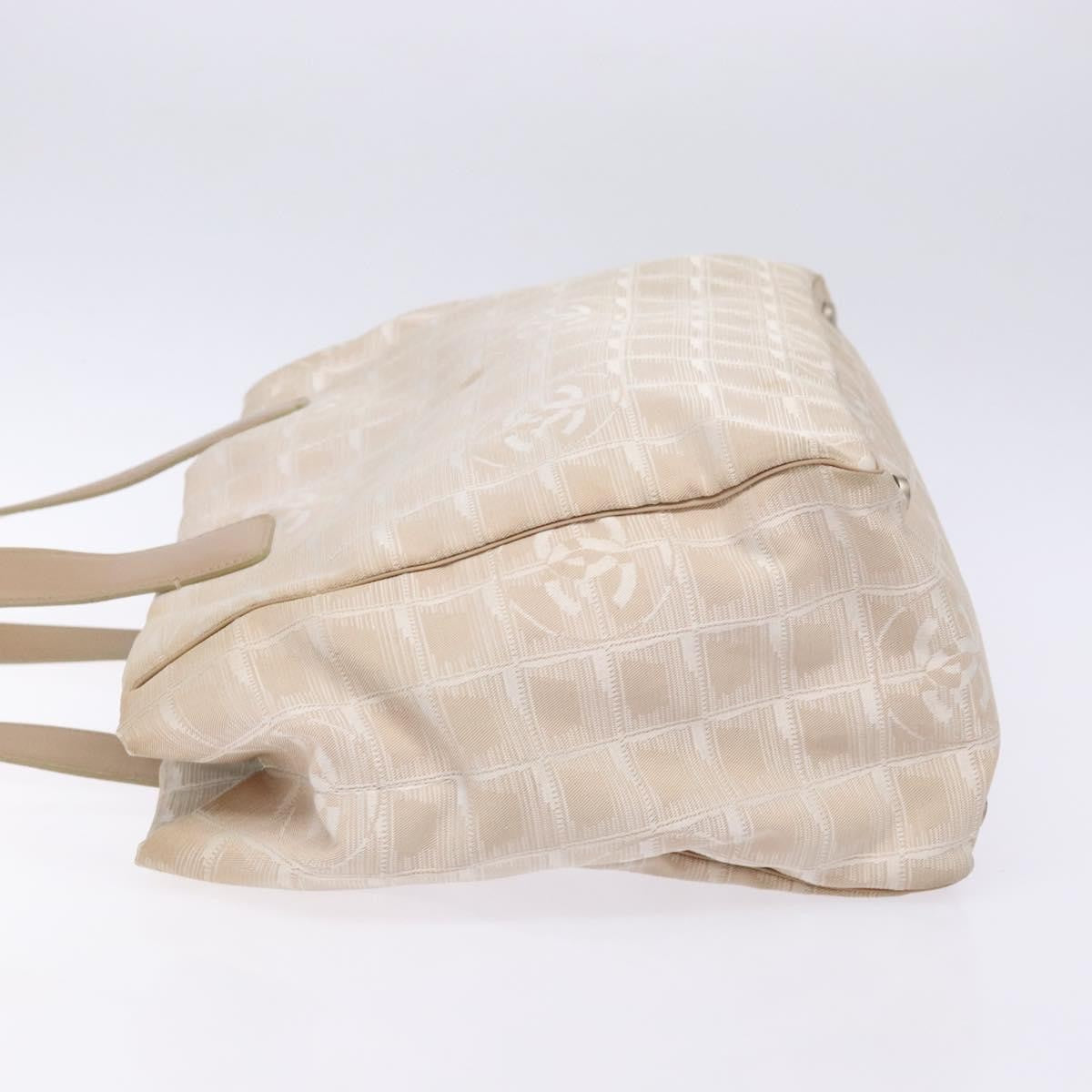 Chanel Travel Line Tote Nylon, BEIGE, NYLON, Travel bag