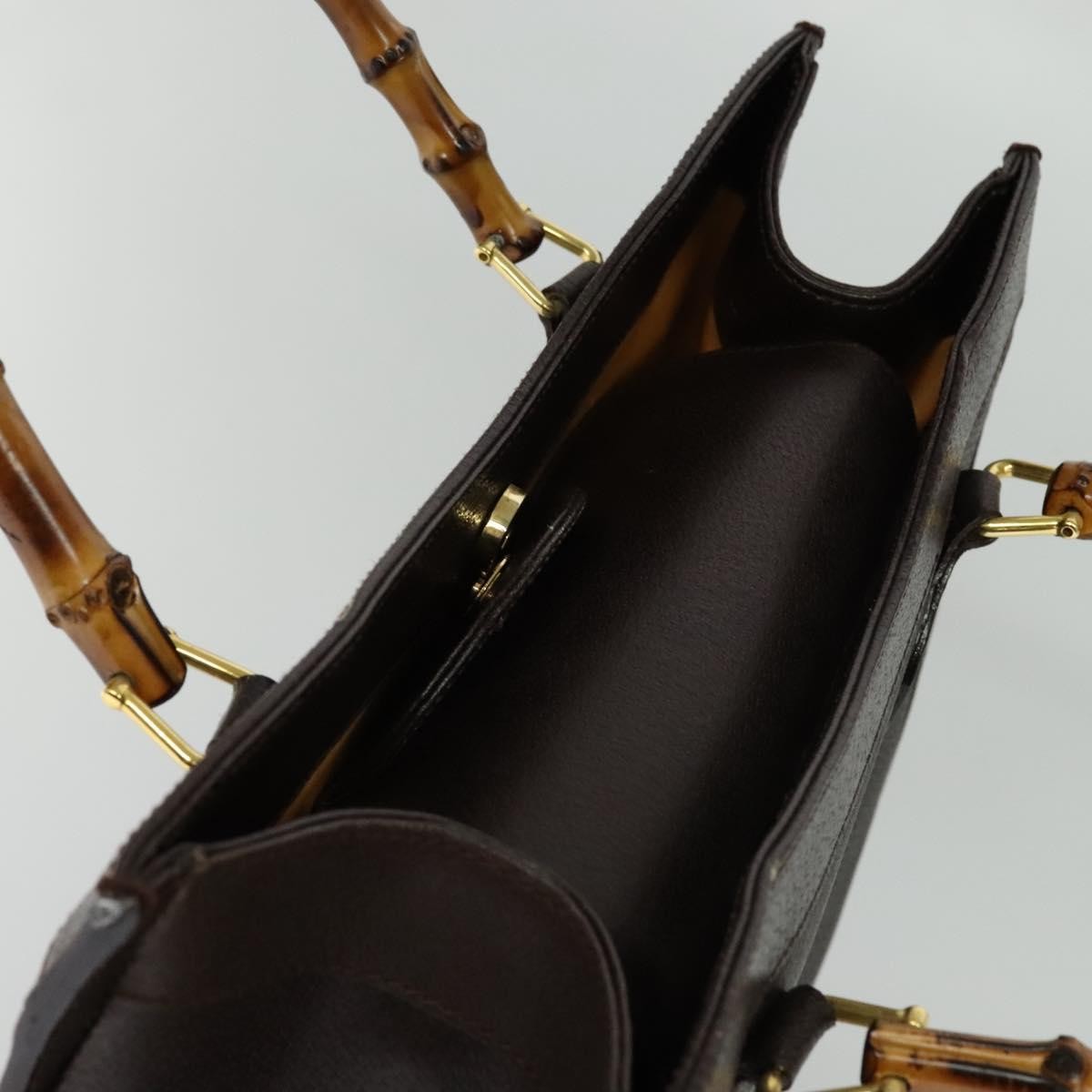 Gucci Bamboo Handle Tote Leather, BROWN, LEATHER, Tote bag