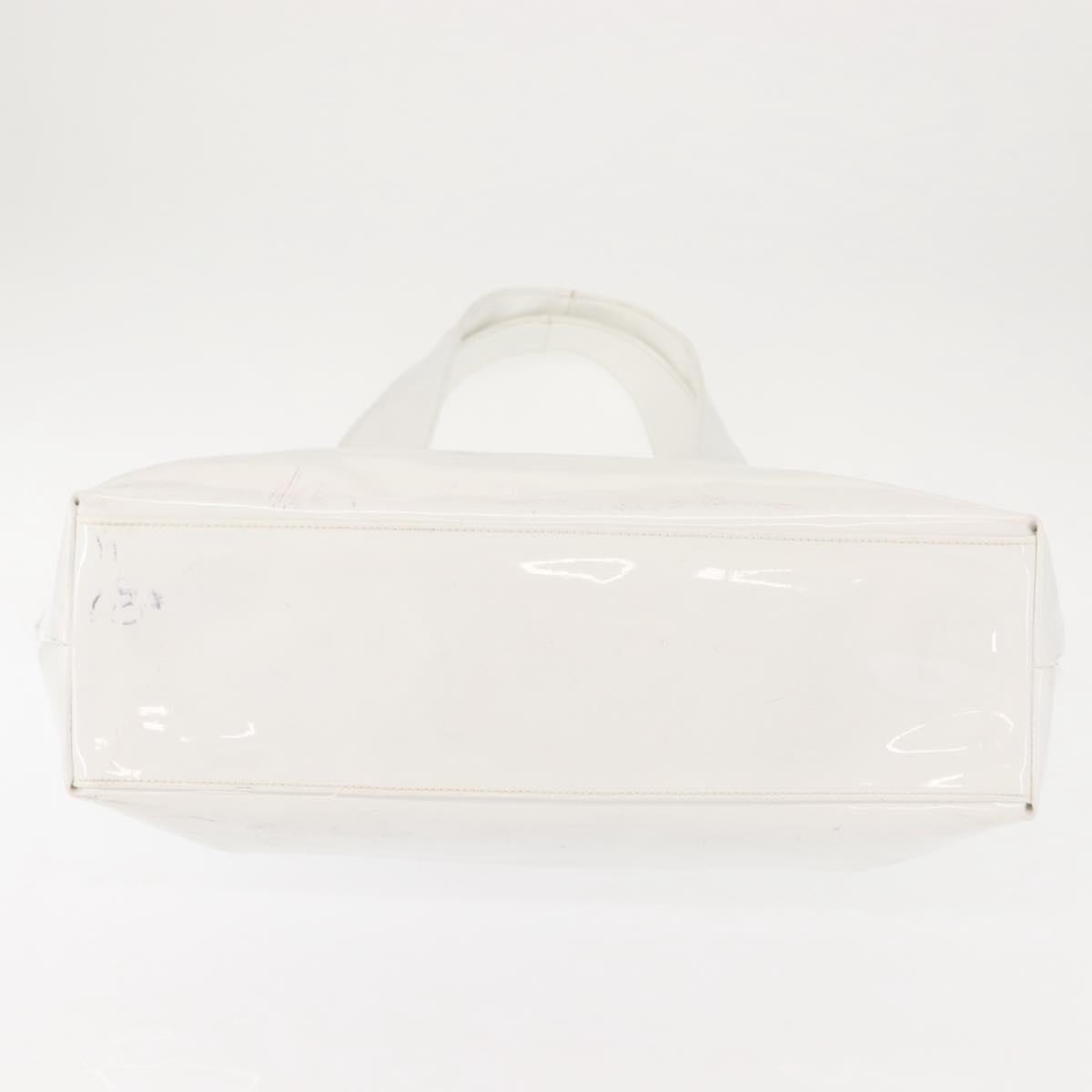 Salvatore Ferragamo Gancini Tote Patent leather, WHITE, PATENT_LEATHER, Tote bag