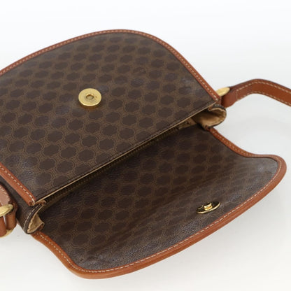 Celine Vintage Macadam Shoulder Bag Canvas and Leather, Brown, Canvas, Shoulder Bag