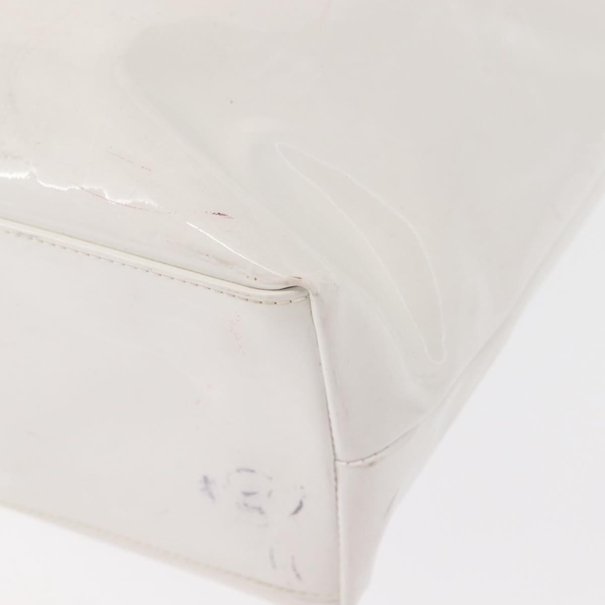 Salvatore Ferragamo Gancini Tote Patent leather, WHITE, PATENT_LEATHER, Tote bag