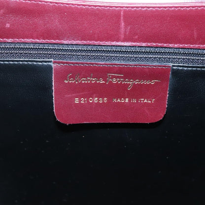 Salvatore Ferragamo Gancini handbag Leather, BURGUNDY, LEATHER, Handbag