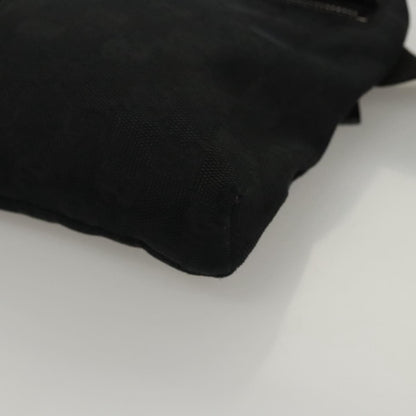 Gucci Vintage Double Belt Bag GG Canvas with Leather, BLACK, CANVAS, Shoulder bag