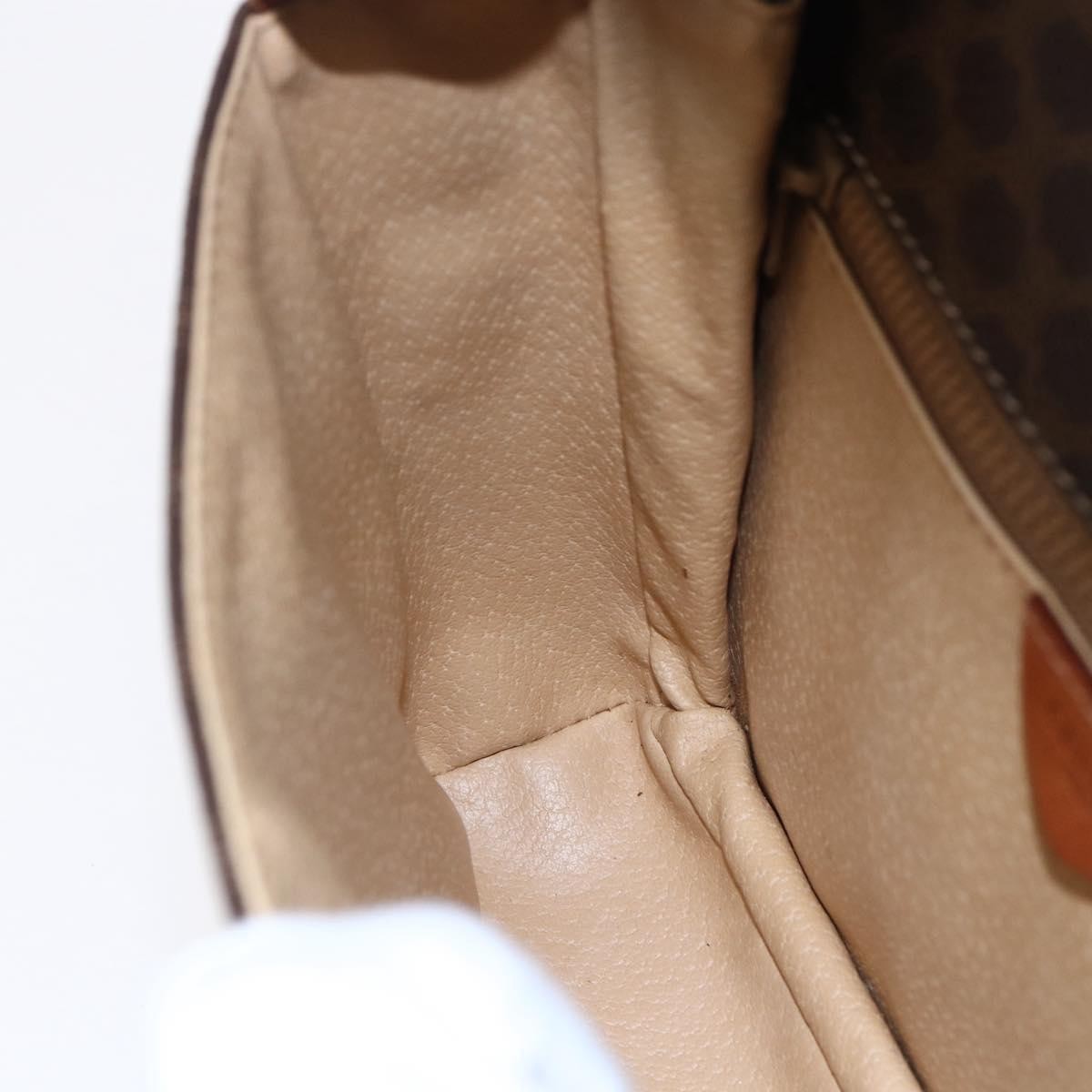 Celine Vintage Macadam Shoulder Bag Canvas and Leather, BROWN, CANVAS, Shoulder bag