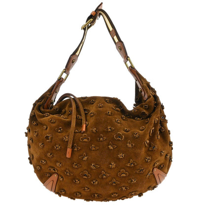 Louis Vuitton Onatah Hobo Suede, BROWN, SUEDE, Handbag