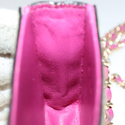 Chanel Chain Cigarette Case Leather, PINK, LEATHER, Clutche & pouche