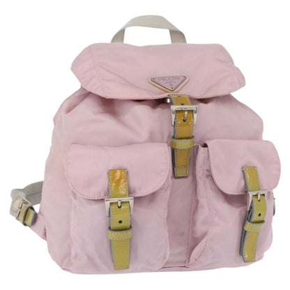 Prada Double Front Pocket Backpack Tessuto, PINK, NYLON, Backpack