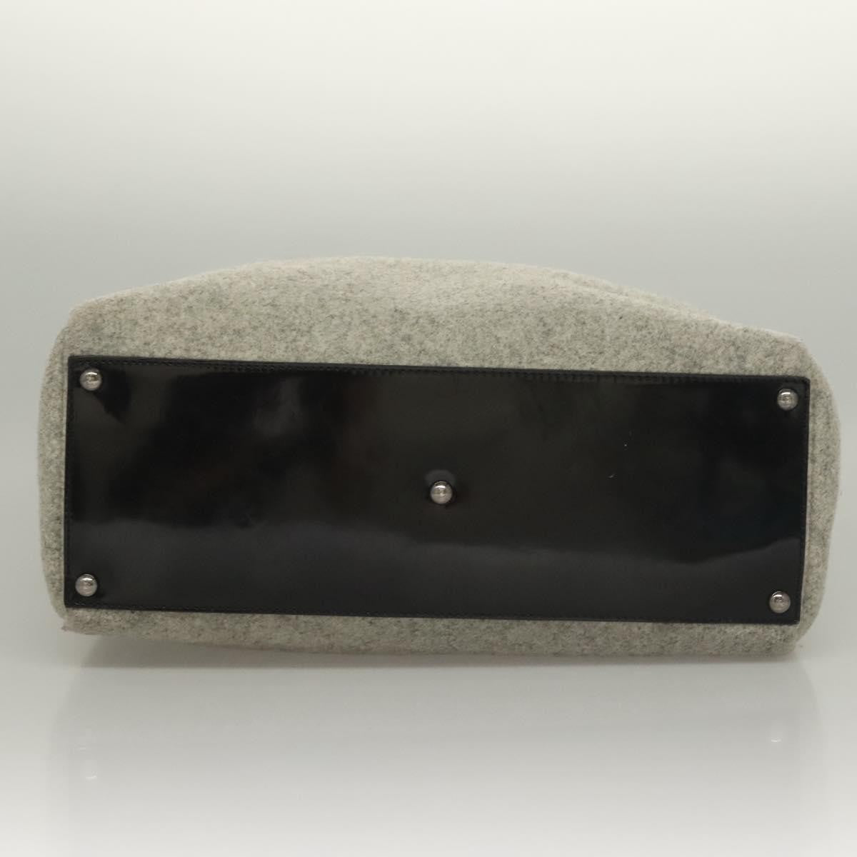 Fendi 2Jours Bag Felted Wool and Astrakhans, GRAY, WOOL, Tote bag