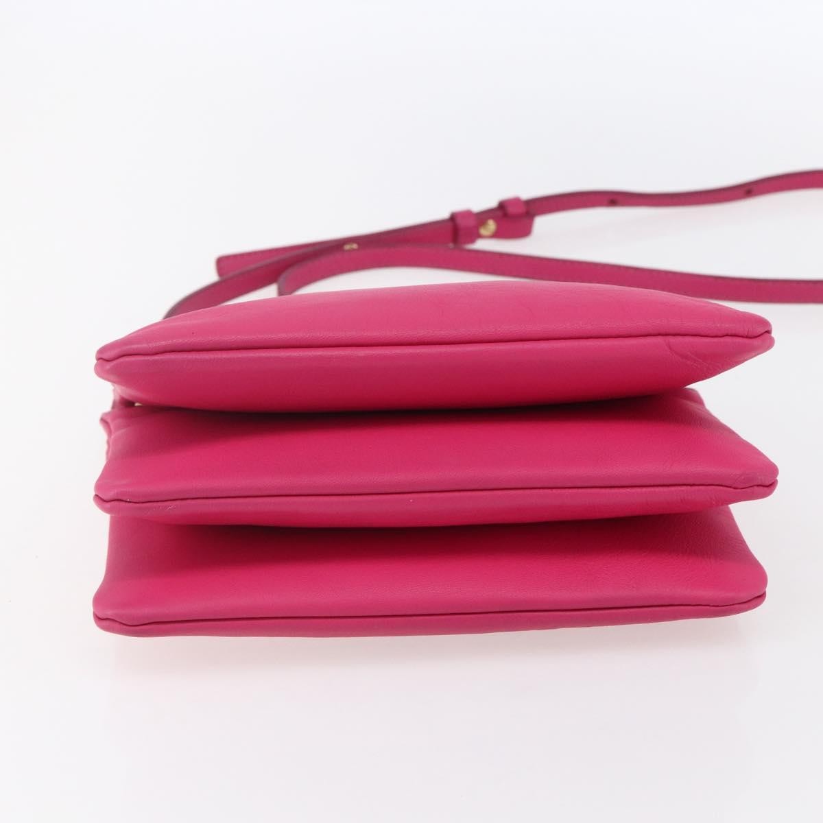 Celine Trio Crossbody Bag Leather, PINK, LEATHER, Shoulder bag