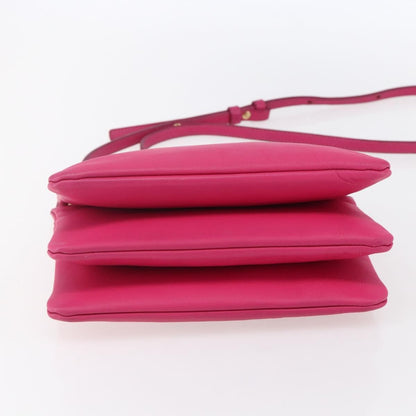 Celine Trio Crossbody Bag Leather, PINK, LEATHER, Shoulder bag