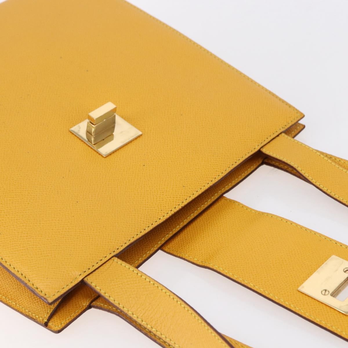 Celine Vintage Shoulder Bag Leather, YELLOW, LEATHER, Shoulder bag