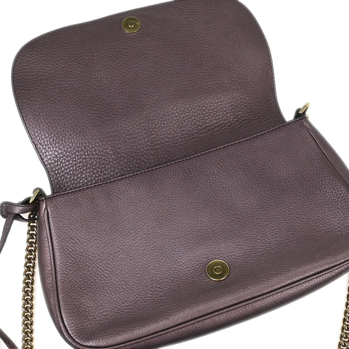 Gucci Soho Chain Crossbody Bag Leather, PURPLE, LEATHER, Shoulder bag