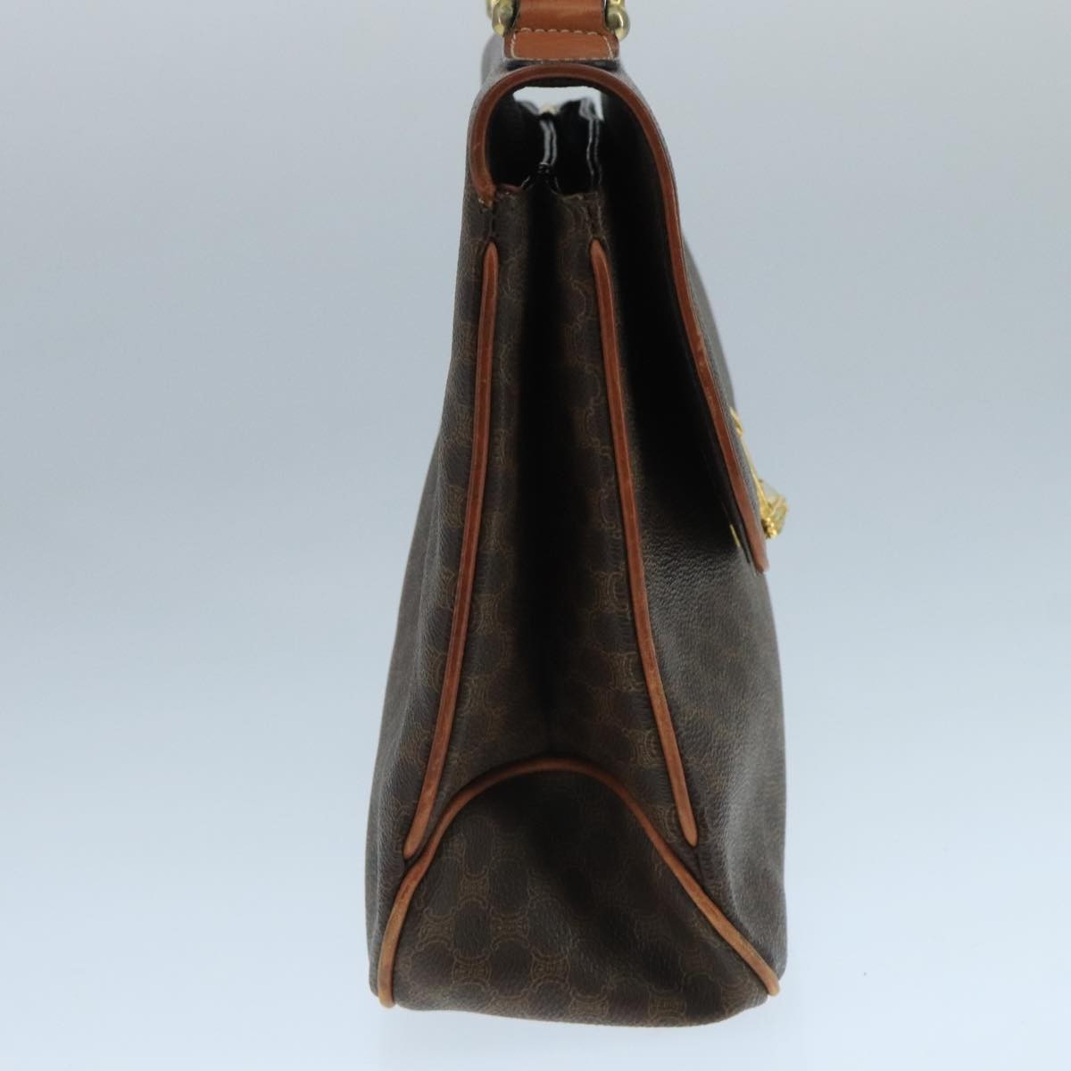 Celine Vintage Macadam Handbag Canvas, BROWN, CANVAS, Handbag