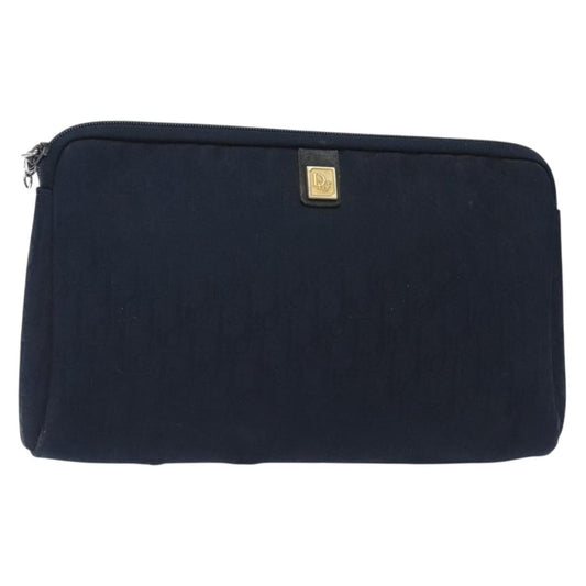 Christian Dior Vintage Trotter Pouch Diorissimo Canvas, NAVY, CANVAS, Clutche & pouche