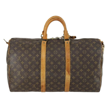 Louis Vuitton Keepall Bandouliere Bag Monogram Canvas, BROWN, CANVAS, Travel bag