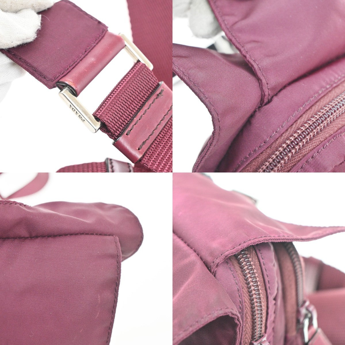 Prada Messenger Bag Printed Tessuto, Red, Nylon, Crossbody Bag