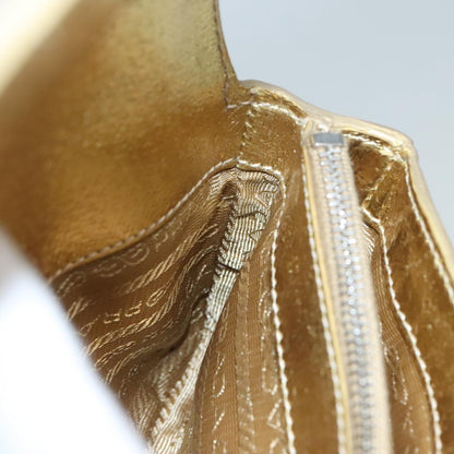 Prada Vintage Pouch Leather, GOLD, LEATHER, Clutche & pouche