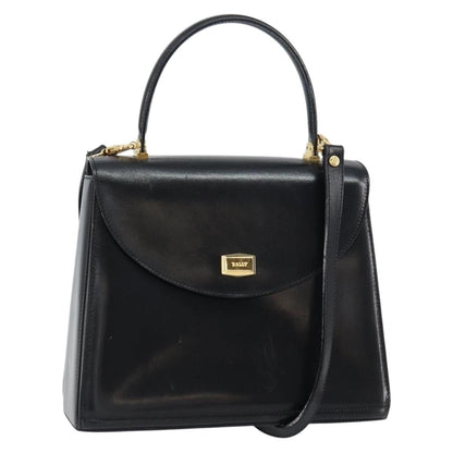 Bally Vintage Handbag Leather, BLACK, LEATHER, Handbag
