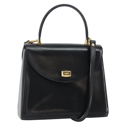 Bally Vintage Handbag Leather, BLACK, LEATHER, Handbag