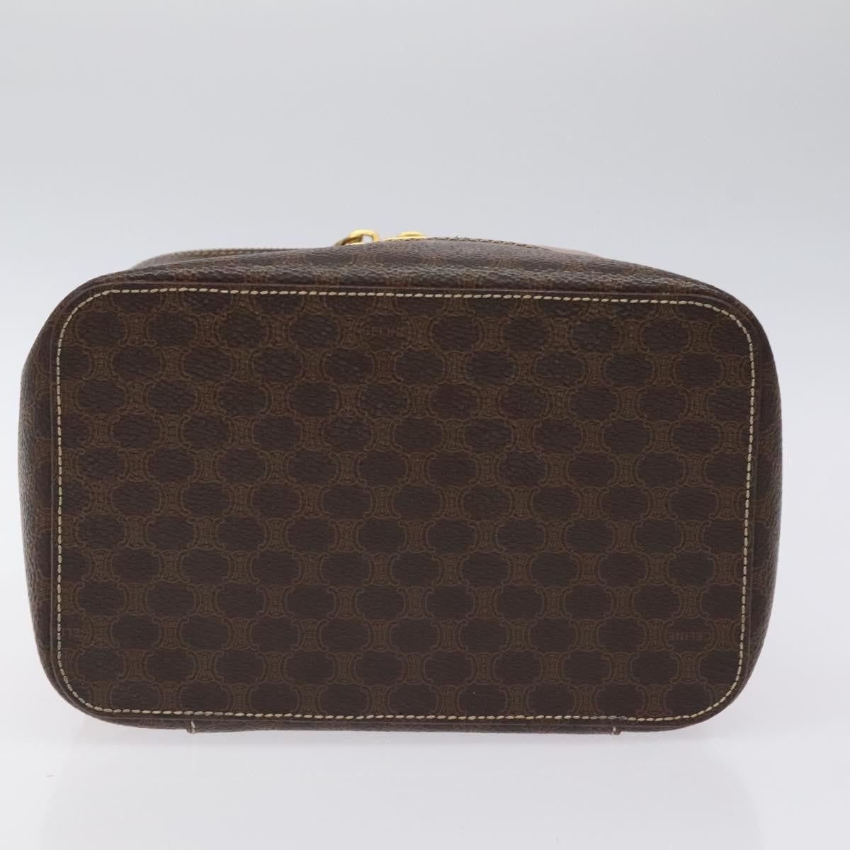 Celine Vintage Double Zip Vanity Case Macadam Coated Canvas, BROWN, CANVAS, Toiletry Case