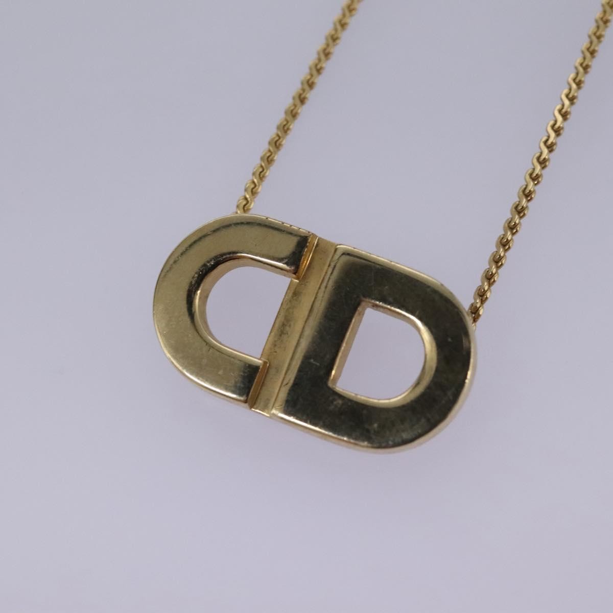 Christian Dior CD Pendant Necklace Gold-plated, GOLD, METAL, Necklace
