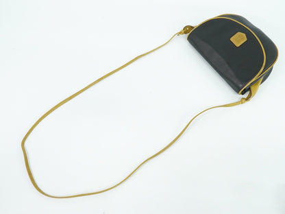 Celine Vintage Shoulder Bag Leather, BLACK, LEATHER, Shoulder bag