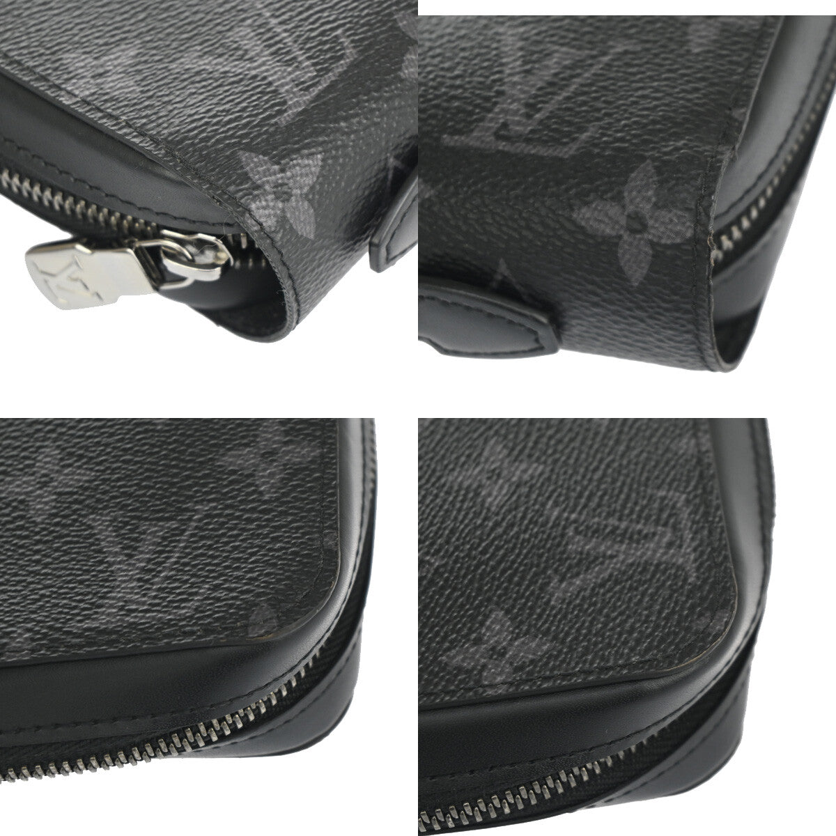 Louis Vuitton Zippy XL Monogram Eclipse Leather, BLACK, LEATHER, Wallets