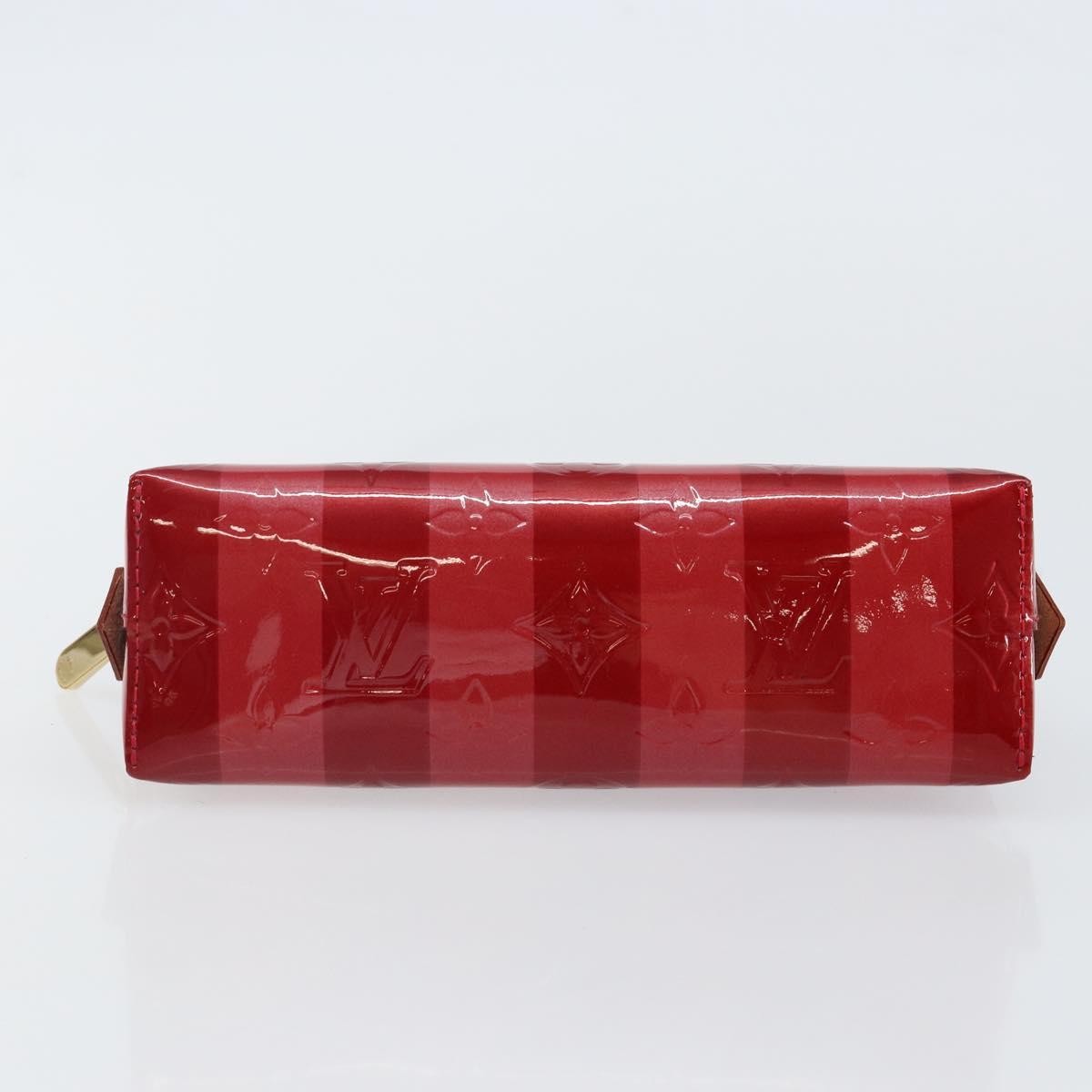 Louis Vuitton Cosmetic Pouch Limited Edition Monogram Vernis Rayures, RED, PATENT_LEATHER, Toiletry Case