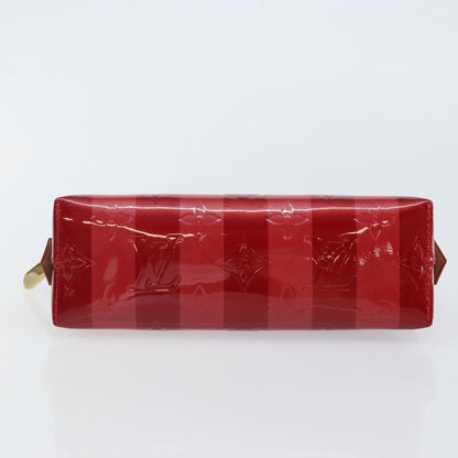 Louis Vuitton Cosmetic Pouch Limited Edition Monogram Vernis Rayures, RED, PATENT_LEATHER, Toiletry Case