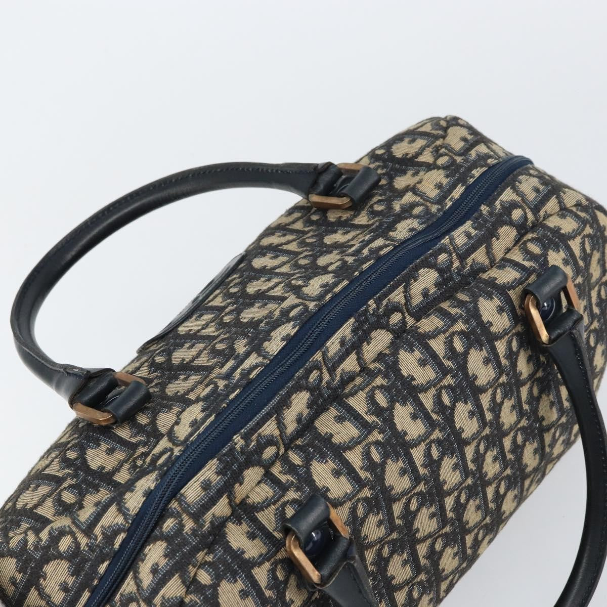 Christian Dior Vintage Trotter Boston Bag Diorissimo Canvas, NAVY, CANVAS, Handbag