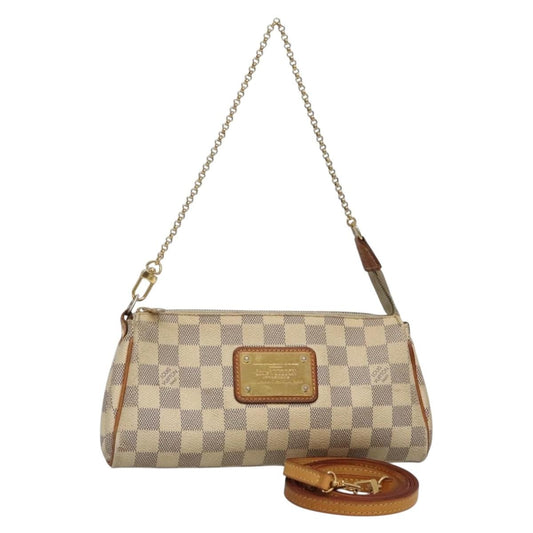 Louis Vuitton Eva Handbag Damier, WHITE, CANVAS, Shoulder bag