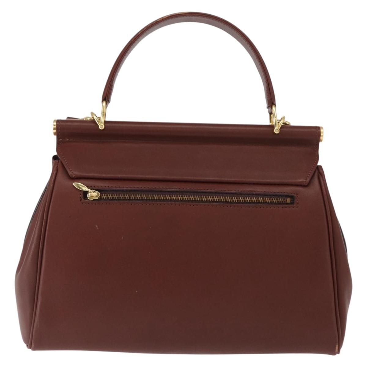 Valentino Garavani Vintage Handbag Leather, BURGUNDY, LEATHER, Handbag