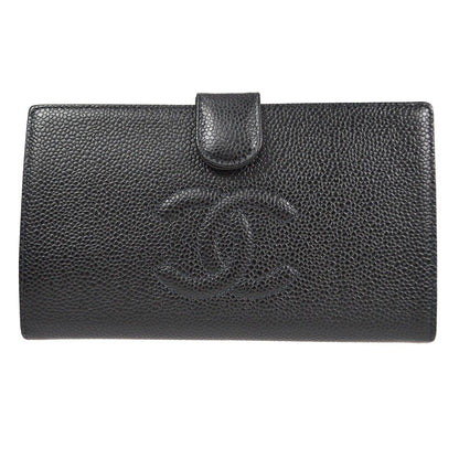 Chanel Timeless CC French Wallet Caviar, BLACK, LEATHER, Wallets