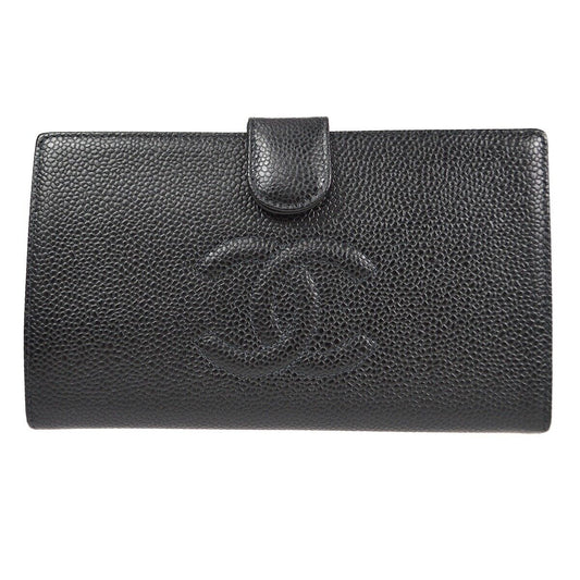 Chanel Timeless CC French Wallet Caviar, BLACK, LEATHER, Wallets