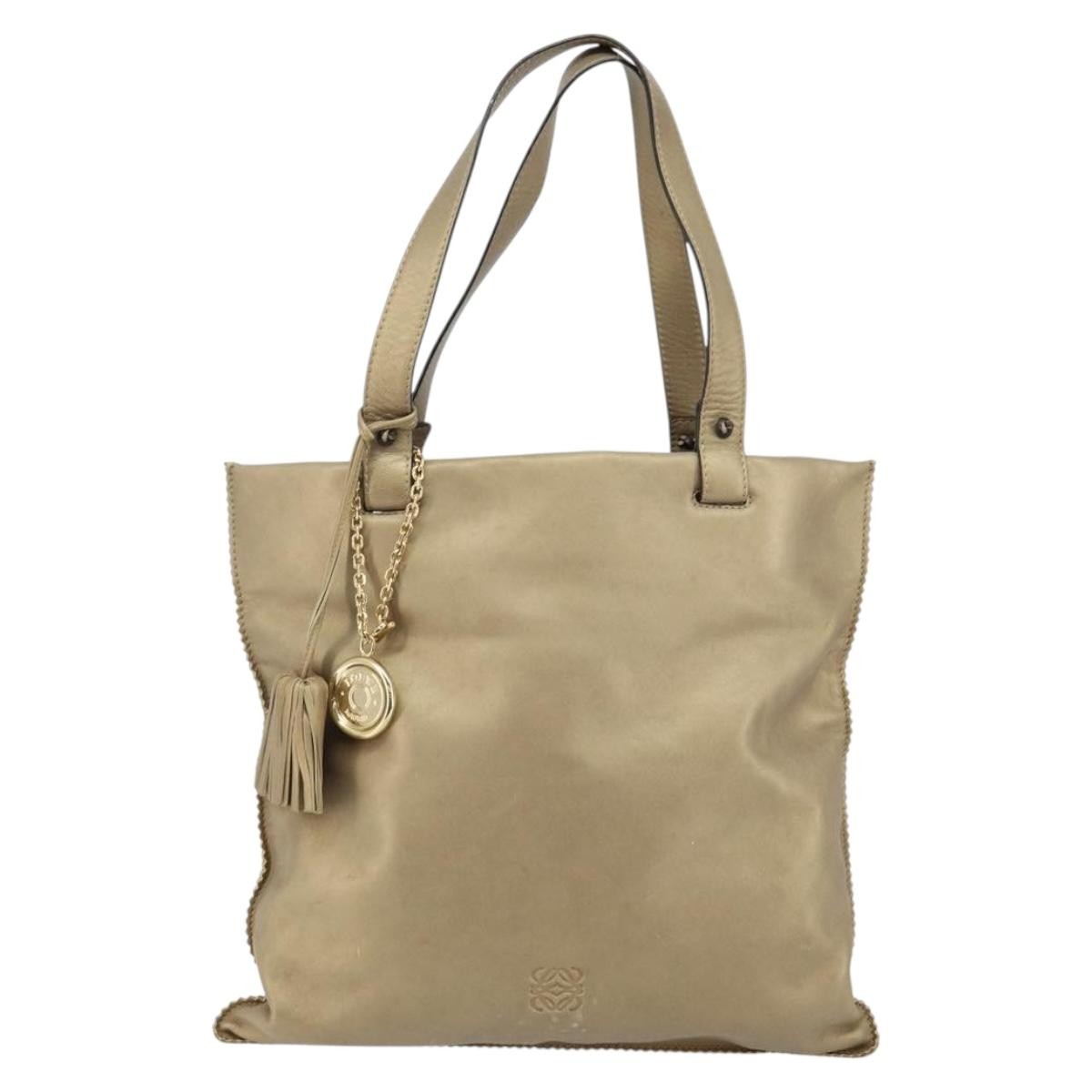 Loewe Anagram Tote Leather, GOLD, LEATHER, Tote bag