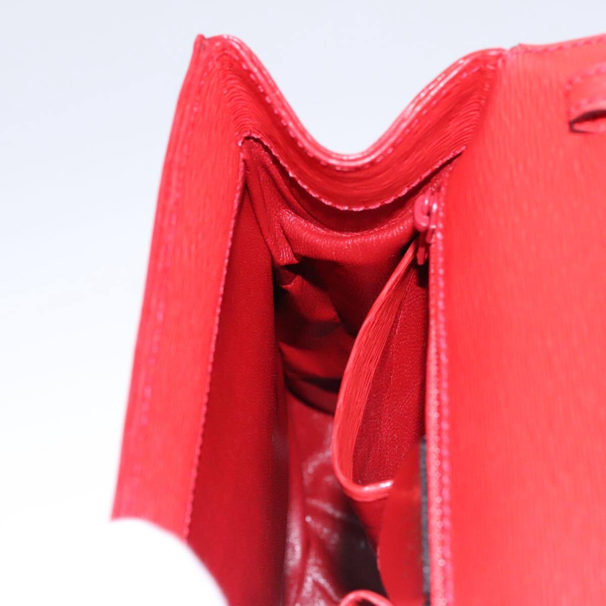 Celine Cuir Triomphe Bag Leather, RED, LEATHER, Handbag