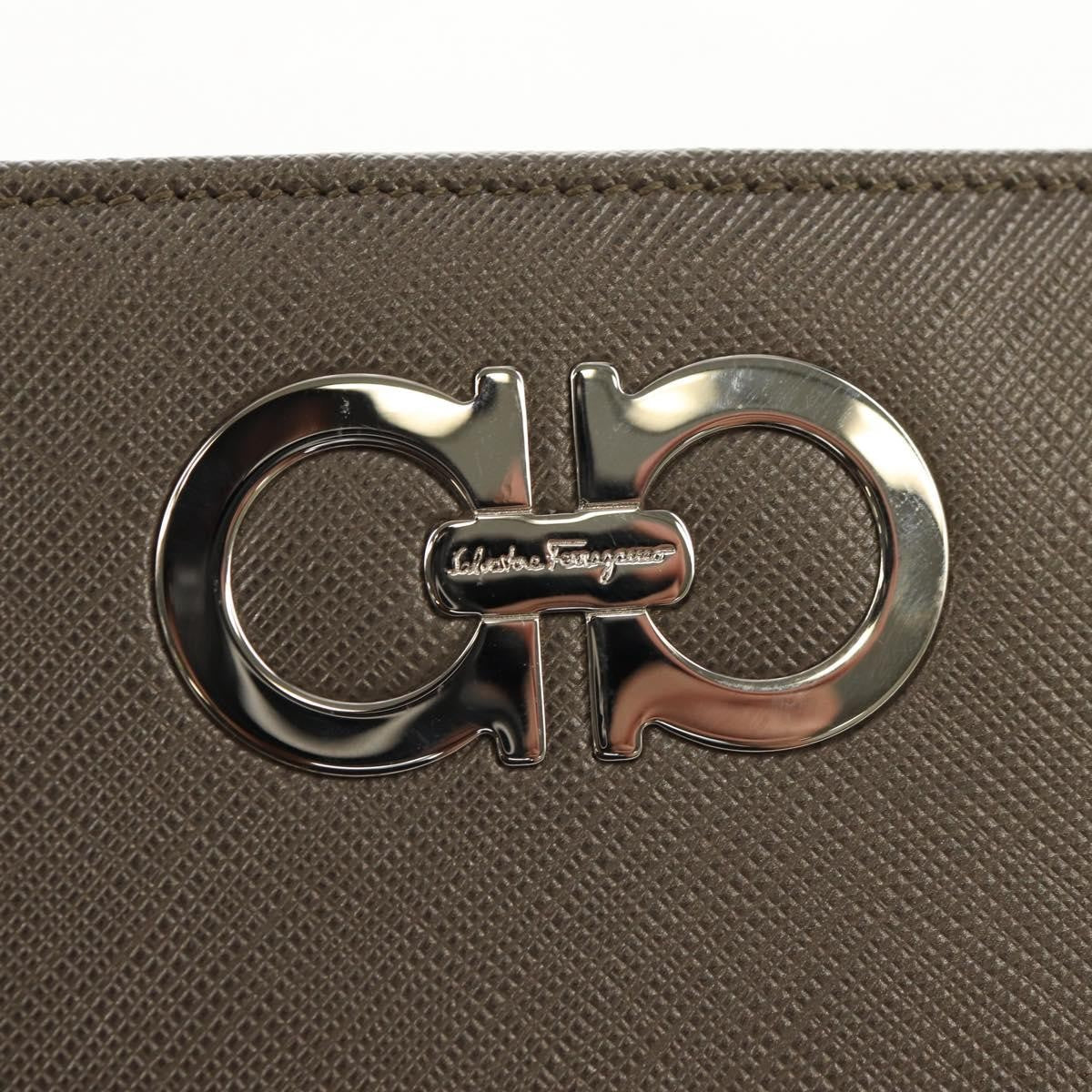 Salvatore Ferragamo Gancini Bifold Wallet Leather, GRAY, LEATHER, Wallets