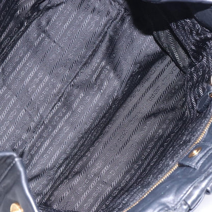 Prada Bow Tote Leather, BLACK, LEATHER, Handbag