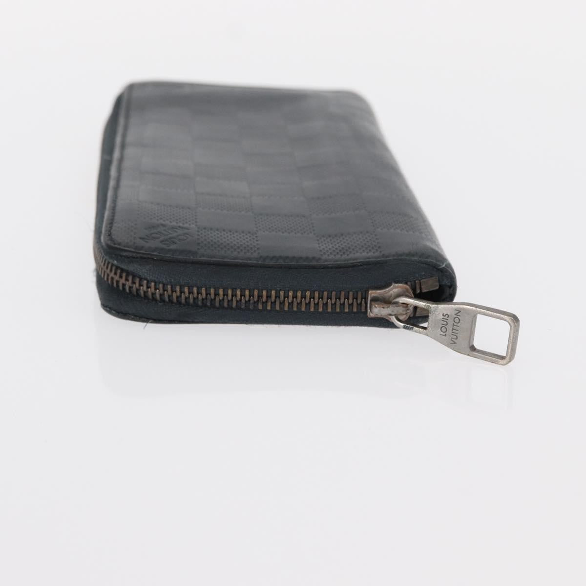 Louis Vuitton Zippy wallet vertical Damier Infini Leather, NAVY, LEATHER, Wallets